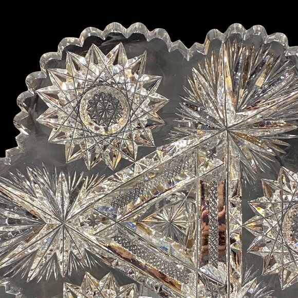 Antique ABP American Brilliant Cut Glass Mayonnaise Plate 6” Dish Serving Piece - Picture 6 of 15